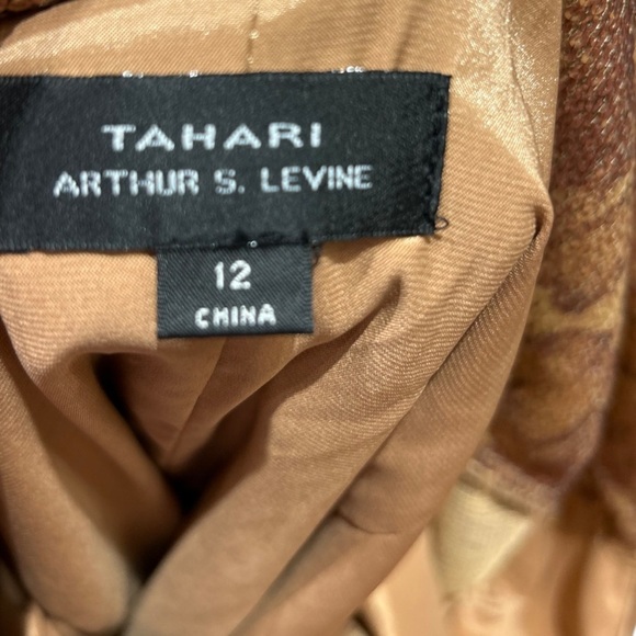 Tahari Sequin Snake Print Sheath Dress With Drape Back - Picture 10 of 12